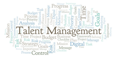 Fototapeta na wymiar Talent Management word cloud, made with text only.