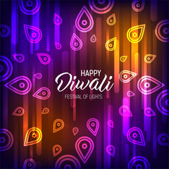 Happy Diwali. Holiday vector illustration of hindu religion event Deepavali. Sale promotional banner.