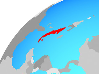Obraz premium Cuba on globe.