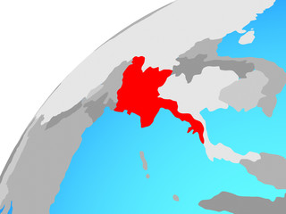 Myanmar on globe