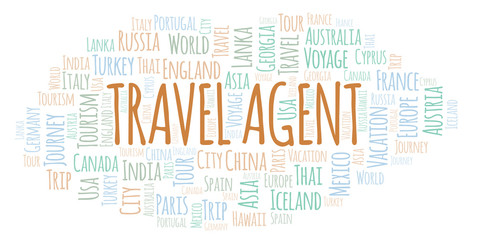 Obraz premium Travel Agent word cloud.