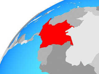 Colombia on globe