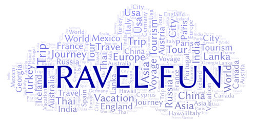 Fototapeta premium Travel Fun word cloud.
