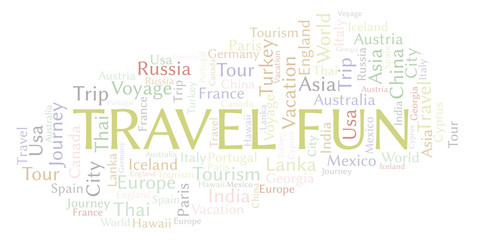Fototapeta premium Travel Fun word cloud.
