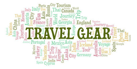 Obraz premium Travel Gear word cloud.