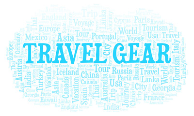 Travel Gear word cloud.