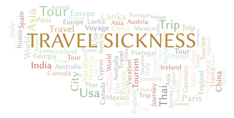 Obraz premium Travel Sickness word cloud.