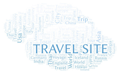Fototapeta na wymiar Travel Site word cloud.