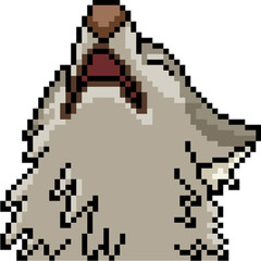 vector pixel art wolf head