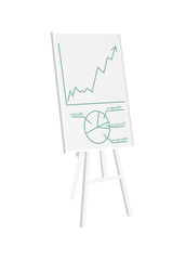 Whiteboard with Pie Graphic Vector Illustration