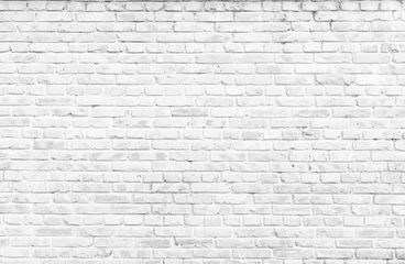 Door stickers Brick wall Texture background concept: white brick wall background in rural room