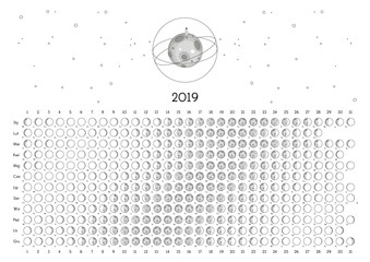kalendarz księżycowy 2019 © land_art