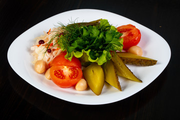 Pickled vegetables plate