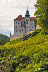Pieskowa Skala, Poland - Historic castle Pieskowa Skala by the Pradnik river in the Ojcowski National Park