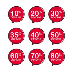 Discount tag with special offer sale sticker. Promo tag discount offer layout. Sale label with advertise offer design template. Sticker sign price isolated modern graphic style vector illustration.