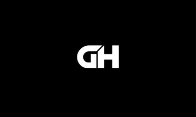 alphabet g h logo design 