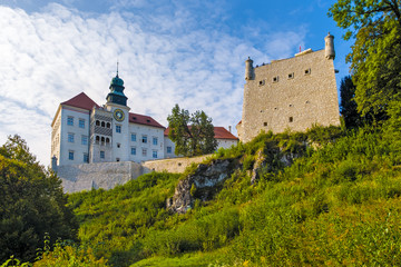 Pieskowa Skala, Poland - Historic castle Pieskowa Skala by the Pradnik river in the Ojcowski National Park