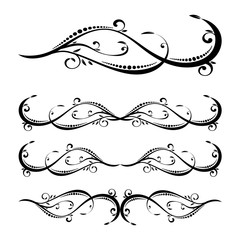 Floral swirls and flowers. vector illustration