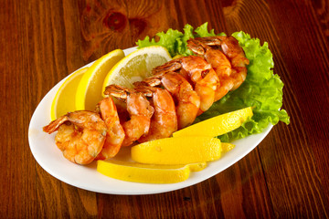 Grilled prawns