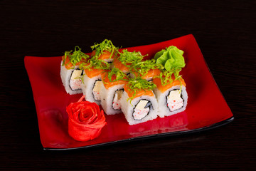 Japanese roll with salmon