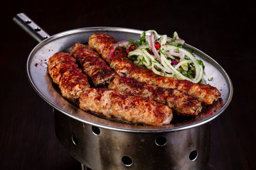Grilled meat kebab