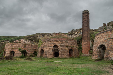 The abandoned, derelict ruins of Porth Wen brickworks, Anglesey.