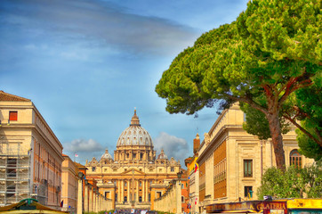 VATICAN; ITALY - May 2, 2015:St. Peters cathedral in Vatican city on May 2, 2015 in Vatican, Italy