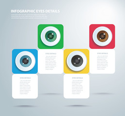 eyes color infographic. Vector template with 4 options. Can be used for web, diagram, graph, presentation, chart, report, step by step infographics. Abstract background 