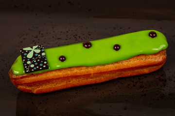Tasty Eclair with cream