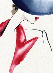 schöne Frau. Modeillustration. Aquarellmalerei © Anna Ismagilova