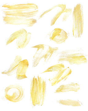 Set Of Acrylic Gold Strokes