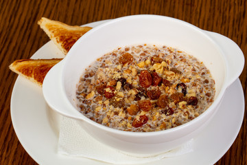 Buckwheat porridge with nuts