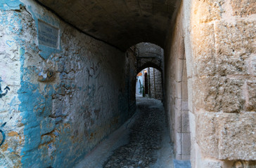 narrow street in greece