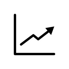 Graph vector icon, growing symbol. Simple illustration, flat design for site or mobile app