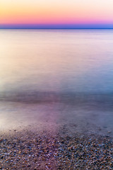 Naklejka premium Abstract blurry dramatic Sunset in Long Exposure for background 