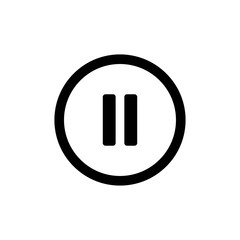 Pause vector icon, stop symbol. Simple illustration, flat design for site or mobile app