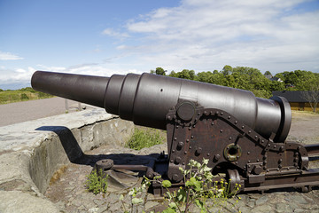 Old cannon in Suomenlinna fortress, Helsinki, Finland