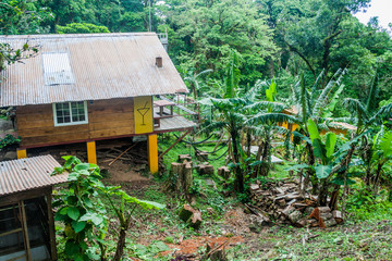 VALLE HORNITO, PANAMA - MAY 23, 2016: View of Lost and Found Jungle Hostel in Panama