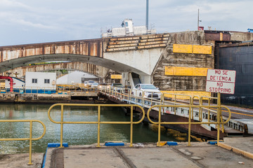 GATUN, PANAMA - MAY 29, 2016: Gatun Locks, part of Panama Canal