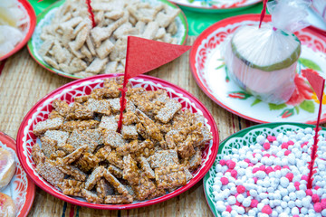 Accessories of thai wedding ceremony. engagement ceremony symbol and sign of Asain antique traditional. Charm of Asia