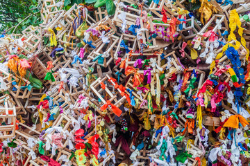 Pregnancy offerings on a tree at Kandasamy (Koneswaram) temple in Trincomalee, Sri Lanka