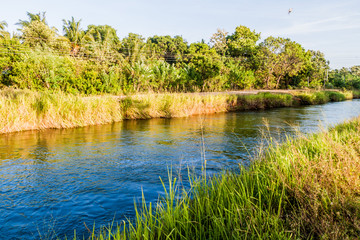 Water canal near Udawalawe National village, Sri Lanka
