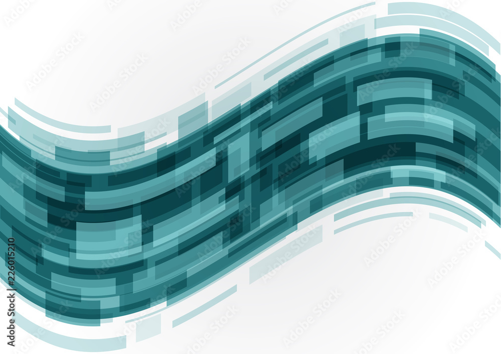 Poster vector illustration of an abstract background with waves of lines of colored rectangles. business ba