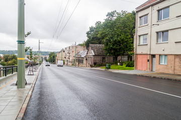 Fototapeta na wymiar Savanoriu street in Kaunas, Lithuania