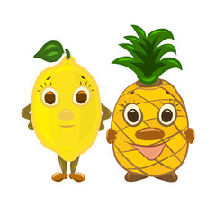 Funny Friends Fruit, Fun Pineapple and Business Lemon