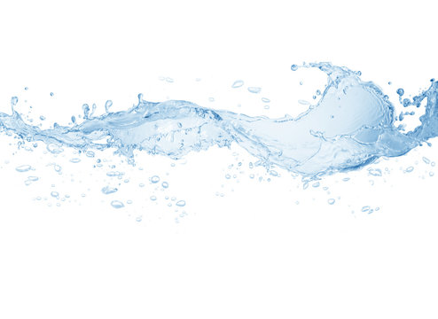 water, Water splash,water splash isolated on white background,blue water splash,  