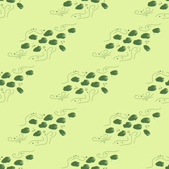 Floral seamless pattern petals flying in the wind
