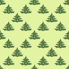 Christmas tree with toys seamless pattern