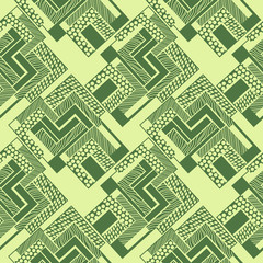 seamless geometric abstract pattern with waves of stripes and dots