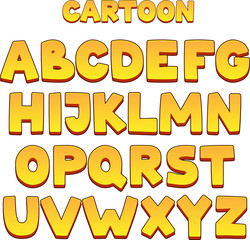 Yellow cartoon font with 3d effect